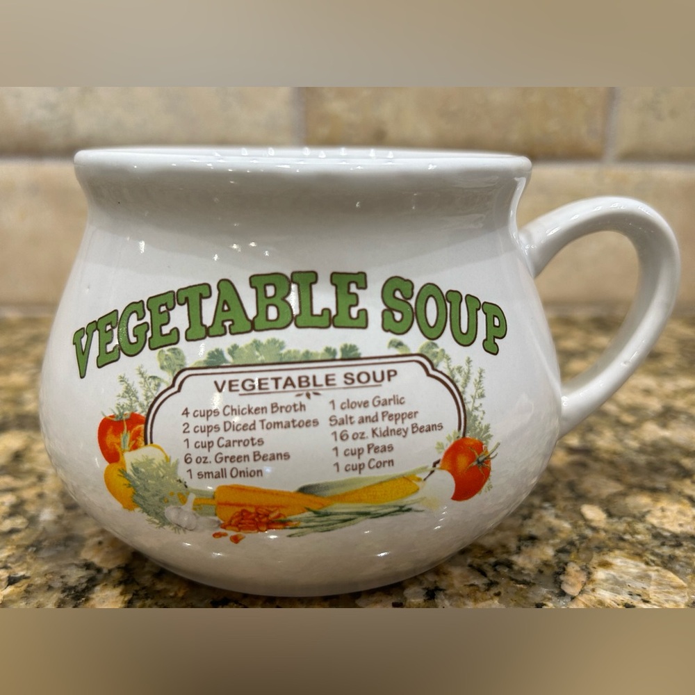 Vintage Vegetable Soup Recipe Mug Bowl
Cup by Dat'l Do It, Inc.